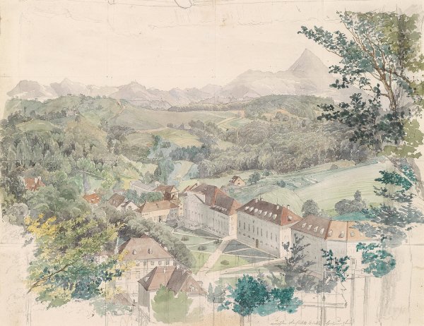 Blick uber Bad Rohitsch-Sauerbrunn by Johann Nepomuk Passini - Hand-Painted Oil Painting Reproduction