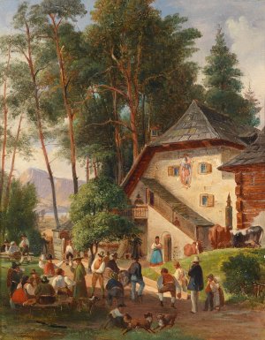 Dorffest Oil painting by Johann Nepomuk Passini