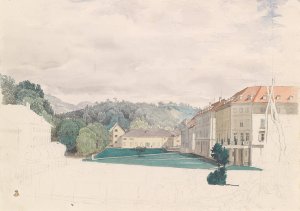 Kurplatz in Bad Rohitsch-Sauerbrunn by Johann Nepomuk Passini Oil Painting