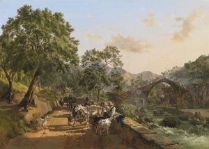 Rast an der Landstrase by Johann Nepomuk Rauch Oil Painting