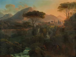 Villa Gregoriana, Tivoli by Johann Nepomuk Schodlberger Oil Painting