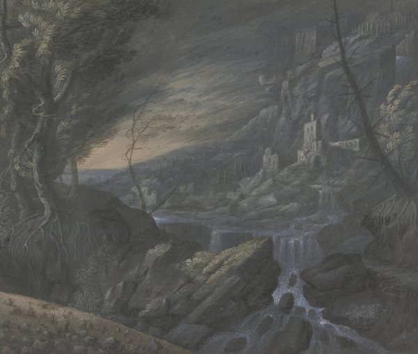 Main Product Photo of Berglandschaft mit Schlossern Painting by Johann Nikolaus Gassner