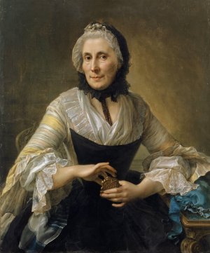 Portrait of an Unknown Lady with a Golden Chocolate Box by Johann Nikolaus Grooth Oil Painting