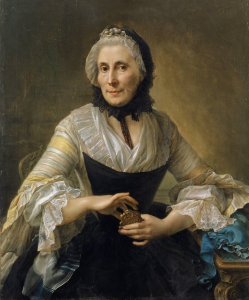 Portrait of an Unknown Lady with a Golden Chocolate Box  by Johann Nikolaus Grooth - Hand-Painted Oil Painting Reproduction
