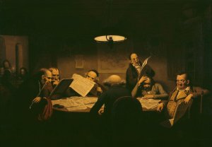 The Reading Room by Johann Peter Hasenclever Oil Painting