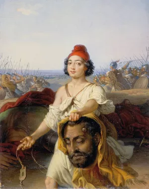 David mit dem Haupt Goliaths by Johann Peter Krafft Oil Painting