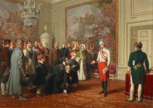 Kaiser Franz I. erteilt allgemeine Audienz by Johann Peter Krafft Oil Painting