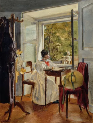 Marie Krafft am Schreibtisch by Johann Peter Krafft Oil Painting
