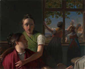 Vier Madchen in einem Zimmer by Johann Peter Krafft Oil Painting
