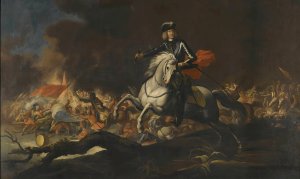 Equestrian Portrait of Commander Johann Kaspar Freiherr Von Hillesheim  by Johann Philipp Von Der Schlichten Oil Painting