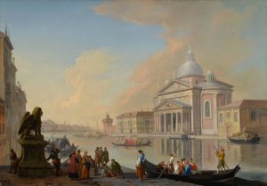 Venice, A Capriccio View Of The Grand Canal Towards The Punta Della Dogana by Johann Richter Oil Painting