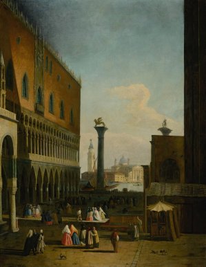 Venice; A View of the Piazzetta and the Isola San Giorgio by Johann Richter Oil Painting