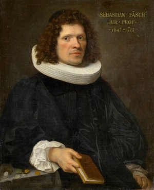 Portrait of Professor Sebastian Faesch by Johann Rudolf Huber The Elder Oil Painting
