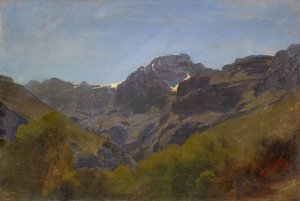 Mountain Landscape of Glarus with 'Ruchigrat'and 'Bos Fulen' by Johann Rudolf Koller Oil Painting