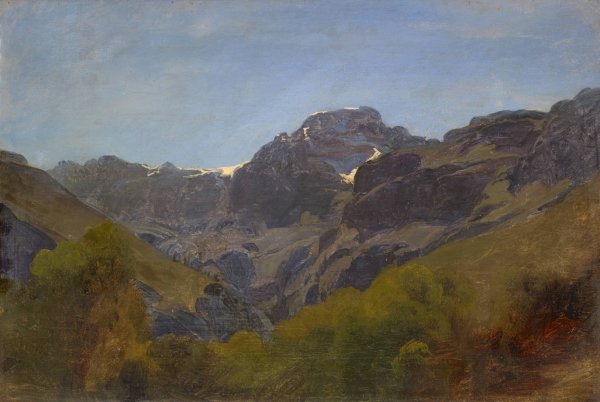 Main Product Photo of Mountain Landscape of Glarus with 'Ruchigrat'and 'Bos Fulen' Painting by Johann Rudolf Koller