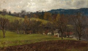 Autumn landscape by Johann Sperl Oil Painting