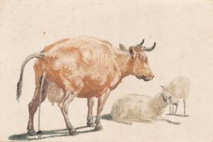The Pissing Cow by Johann Teyler Oil Painting