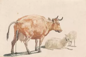 The Pissing Cow by Johann Teyler Oil Painting
