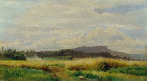 Getreidefeld mit alter Frau by Johann Till Oil Painting