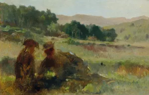 Landschaft mit Jager und Hund by Johann Till Oil Painting