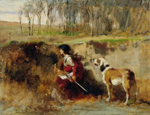 Ritter mit Hund by Johann Till Oil Painting