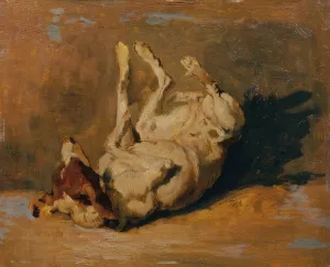 Sich walzender Hund by Johann Till Oil Painting