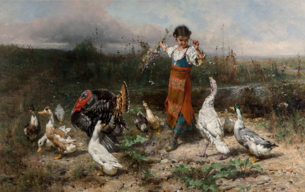 Main Product Photo of The Little Goose Girl Painting by Johann Till