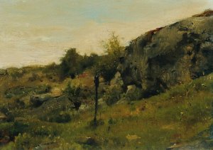Wiesenlandschaft mit Felsen by Johann Till Oil Painting
