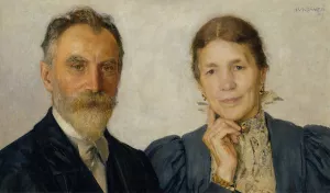 Die Eltern des Kunstlers by Johann Victor Kramer Oil Painting