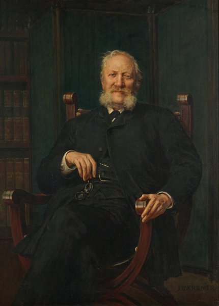 Dr. Karl Stremayr  by Johann Victor Kramer - Hand-Painted Oil Painting Reproduction