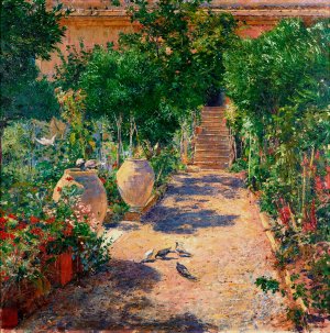 Taormina im Sonnenschein by Johann Victor Kramer Oil Painting