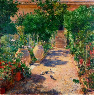 Taormina im Sonnenschein by Johann Victor Kramer Oil Painting
