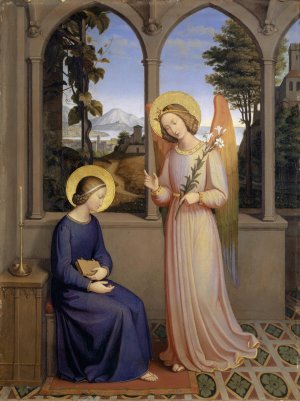 The Annunciation by Johann Von Schraudolph Oil Painting