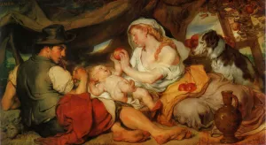 Mittagsruhe by Johann Von Strasioipka Canon Oil Painting
