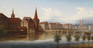 Luzern by Johann Wilhelm Jankowski Oil Painting