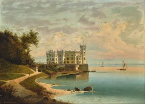 Schloss Miramare by Johann Wilhelm Jankowski Oil Painting
