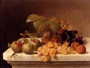 Still Life With Lady Apples, Grapes, And Walnuts