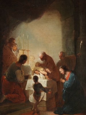 Presentation in the temple by Johann Zick Oil Painting