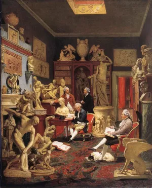 Charles Towneley in His Sculpture Gallery by Johann Zoffany - Oil Painting Reproduction