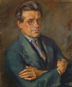 Der Dichter Vacio Tagliapietro by Johanna Kampmann-Freund Oil Painting