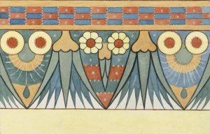 Egyptisch bloemenfries by Johanna Van De Kamer Oil Painting