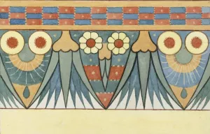 Egyptisch bloemenfries by Johanna Van De Kamer Oil Painting