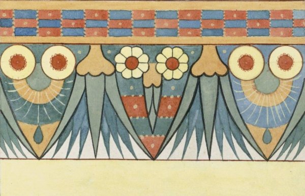 Egyptisch bloemenfries  by Johanna Van De Kamer - Hand-Painted Oil Painting Reproduction