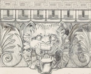Kop van een leeuw op een Dorische tempel te Metaponto by Johanna Van De Kamer Oil Painting
