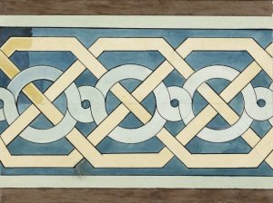 Romaans bandmotief met vlechtwerk Oil painting by Johanna Van De Kamer