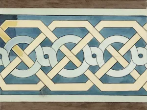 Romaans bandmotief met vlechtwerk by Johanna Van De Kamer Oil Painting