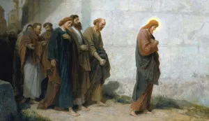 Going Down to Gethsemane by Johannes Adam Simon Oertel Oil Painting