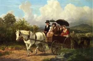 Return from Meeting by Johannes Adam Simon Oertel - Oil Painting Reproduction