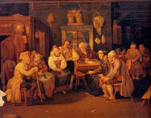 The Wedding Couple by Johannes Baptiste Pflug Oil Painting
