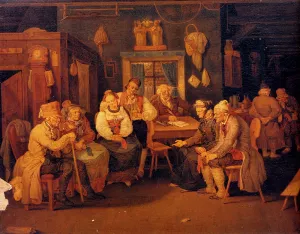 The Wedding Couple Oil painting by Johannes Baptiste Pflug